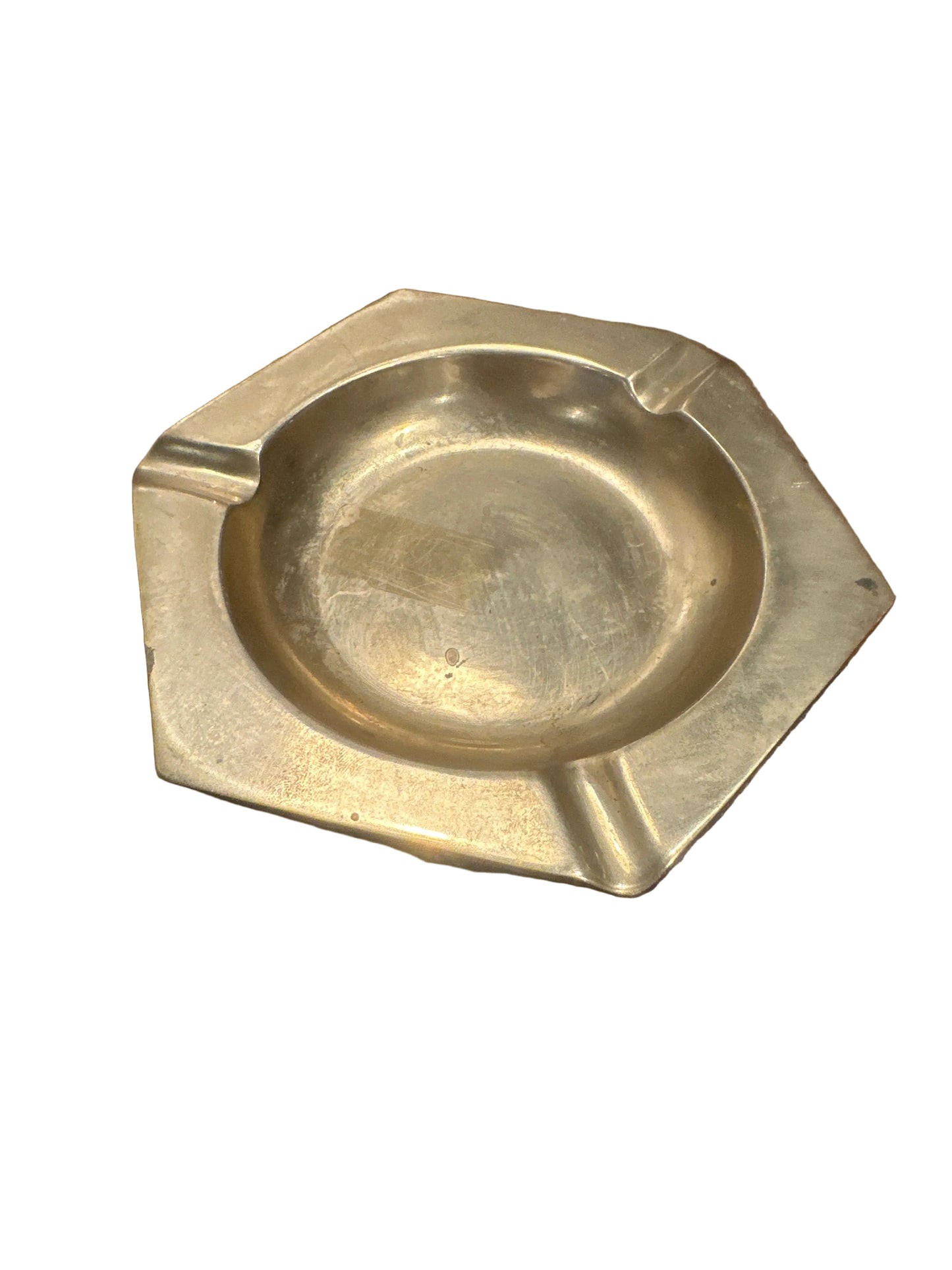 Hexagonal Brass Ashtray Catchall