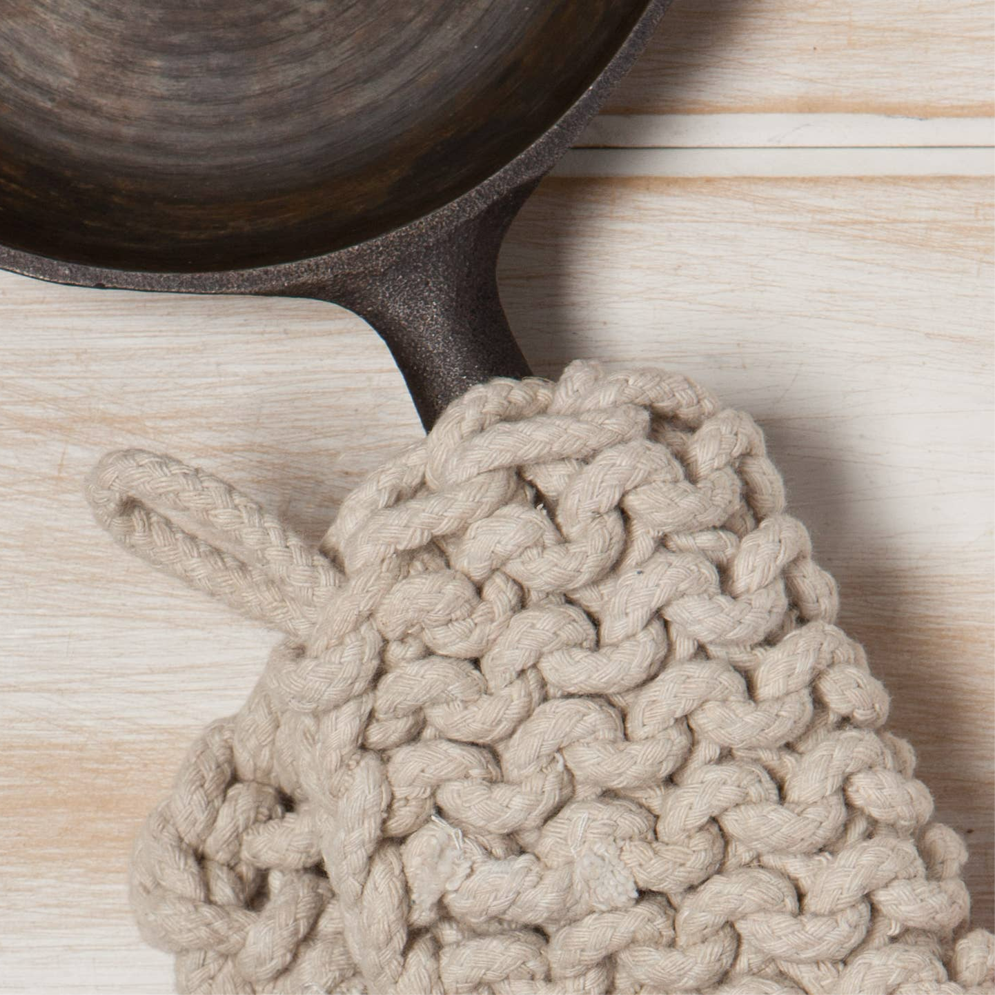 Knit Pot Holder Dove