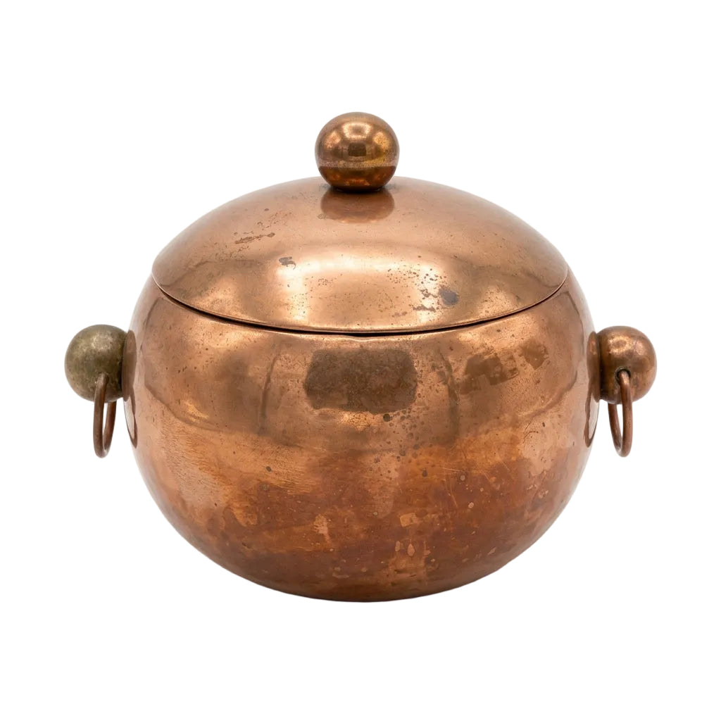 Vintage Copper Orb Lidded Vessel