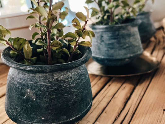 Small Grey Ceramic Pots