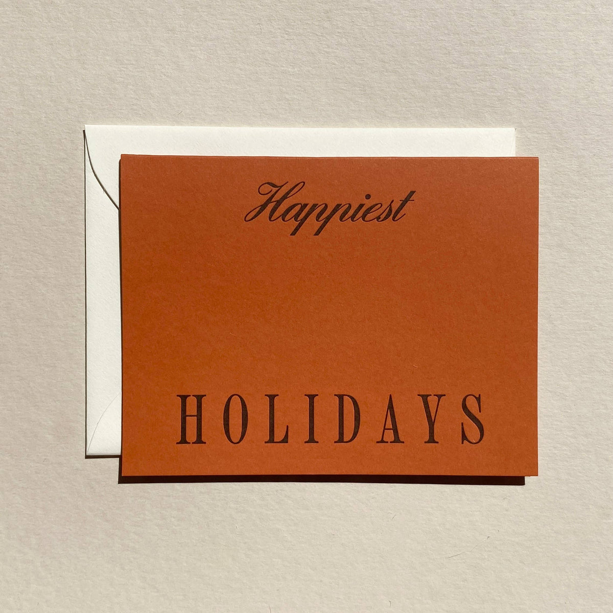 Happiest Holidays Card Rust