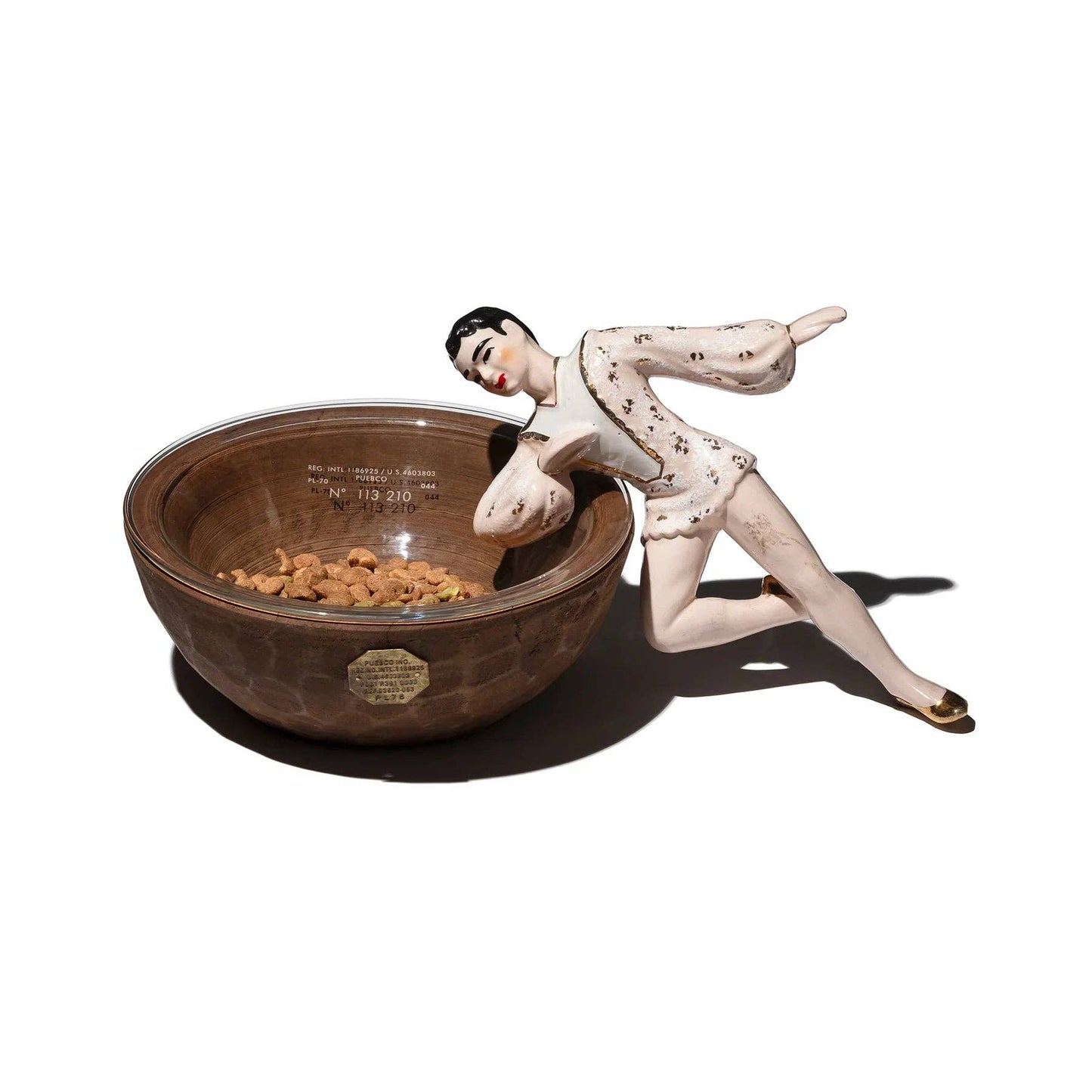 Vintage Wooden Pet Bowl