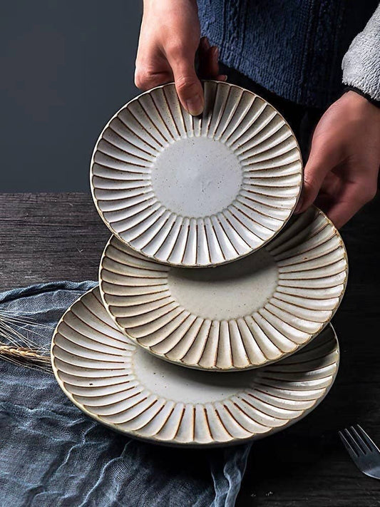 Japanese style handmade ceramic plate