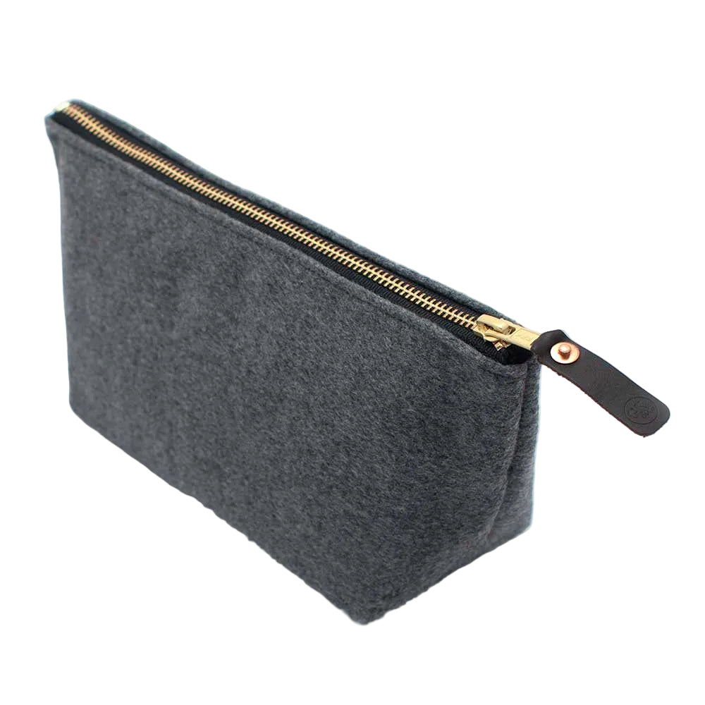 Grey  Cashmere Travel Clutch