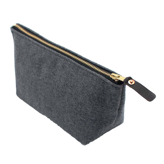 Grey  Cashmere Travel Clutch