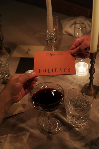 Happiest Holidays Card Rust