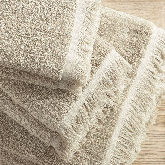 Fringed Towel Set, Taupe
