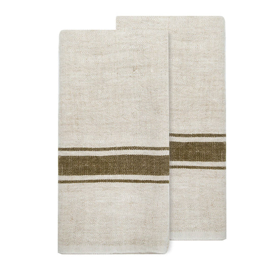 Olive Green/Natural Tea Towels