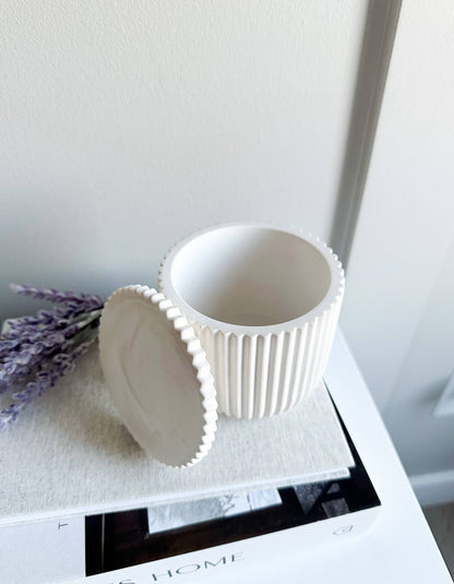 Fluted Jar w/Lid