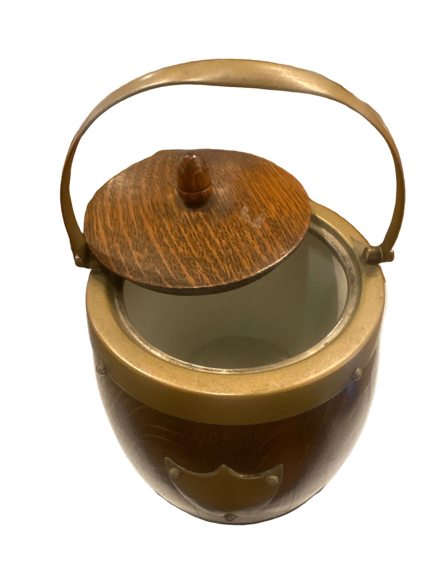 Vintage Wood & Brass Ice Bucket