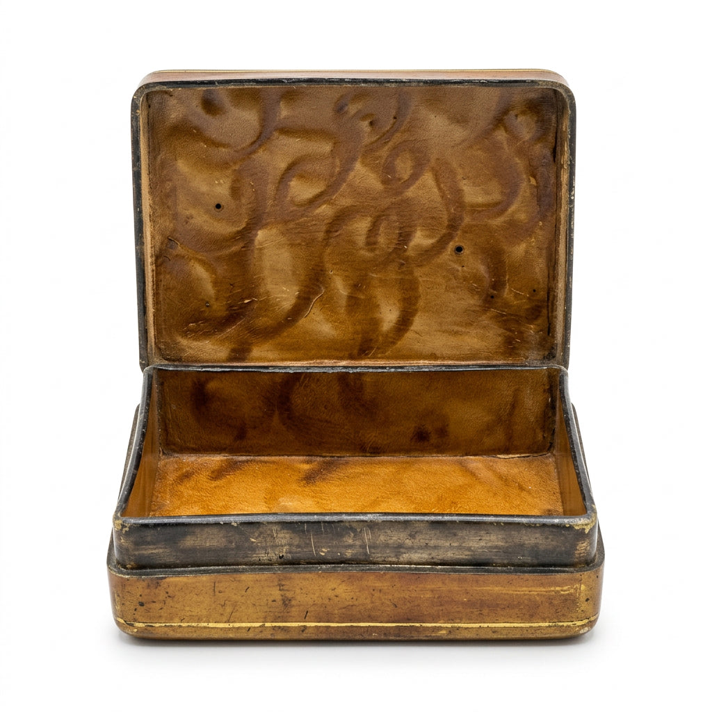 Crested Gold Leather Box