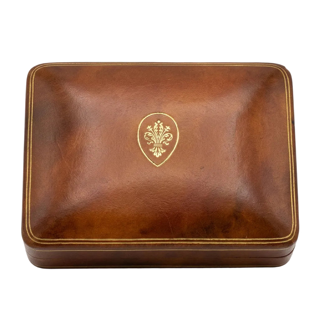 Crested Gold Leather Box