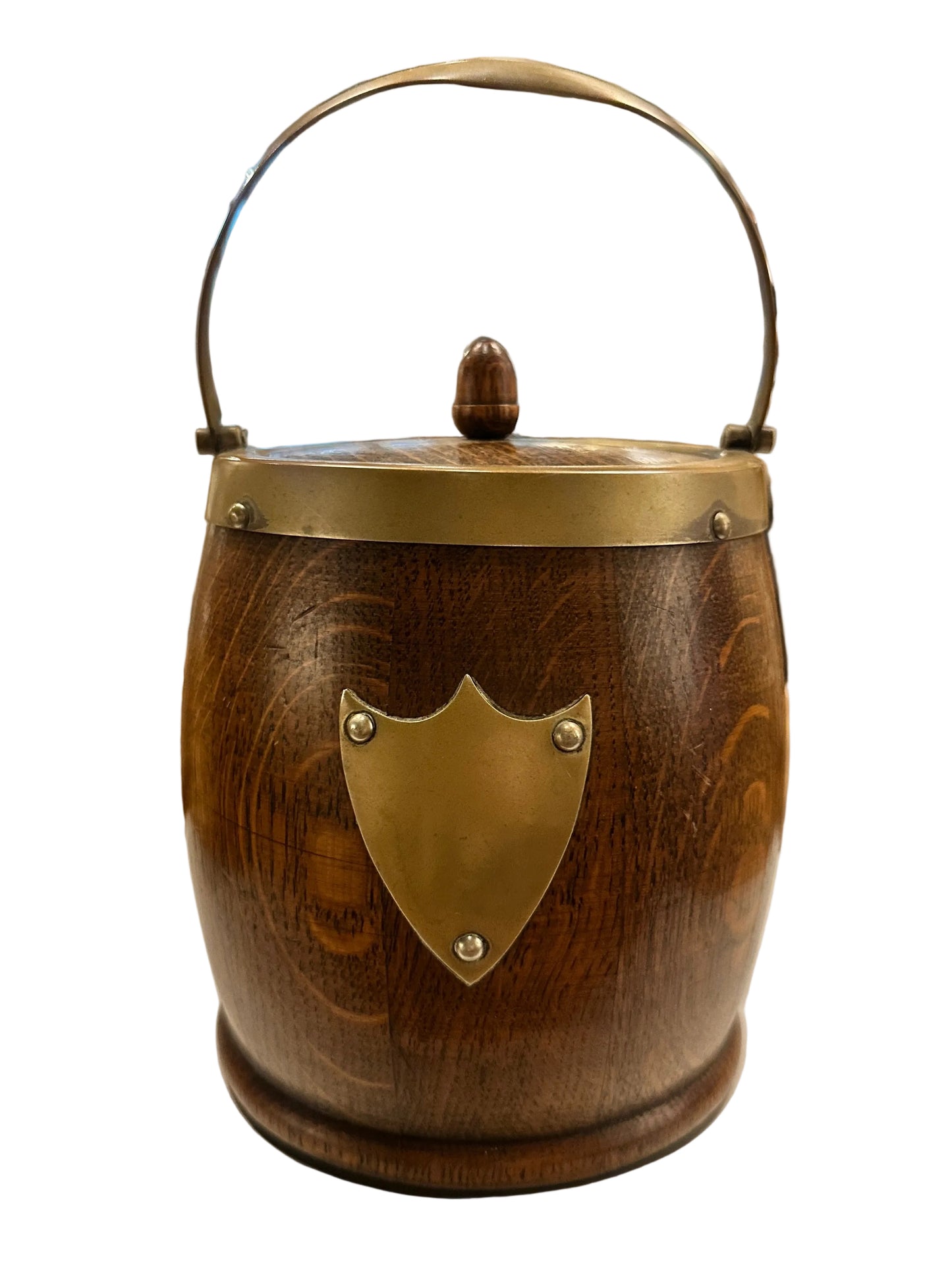 Vintage Wood & Brass Ice Bucket
