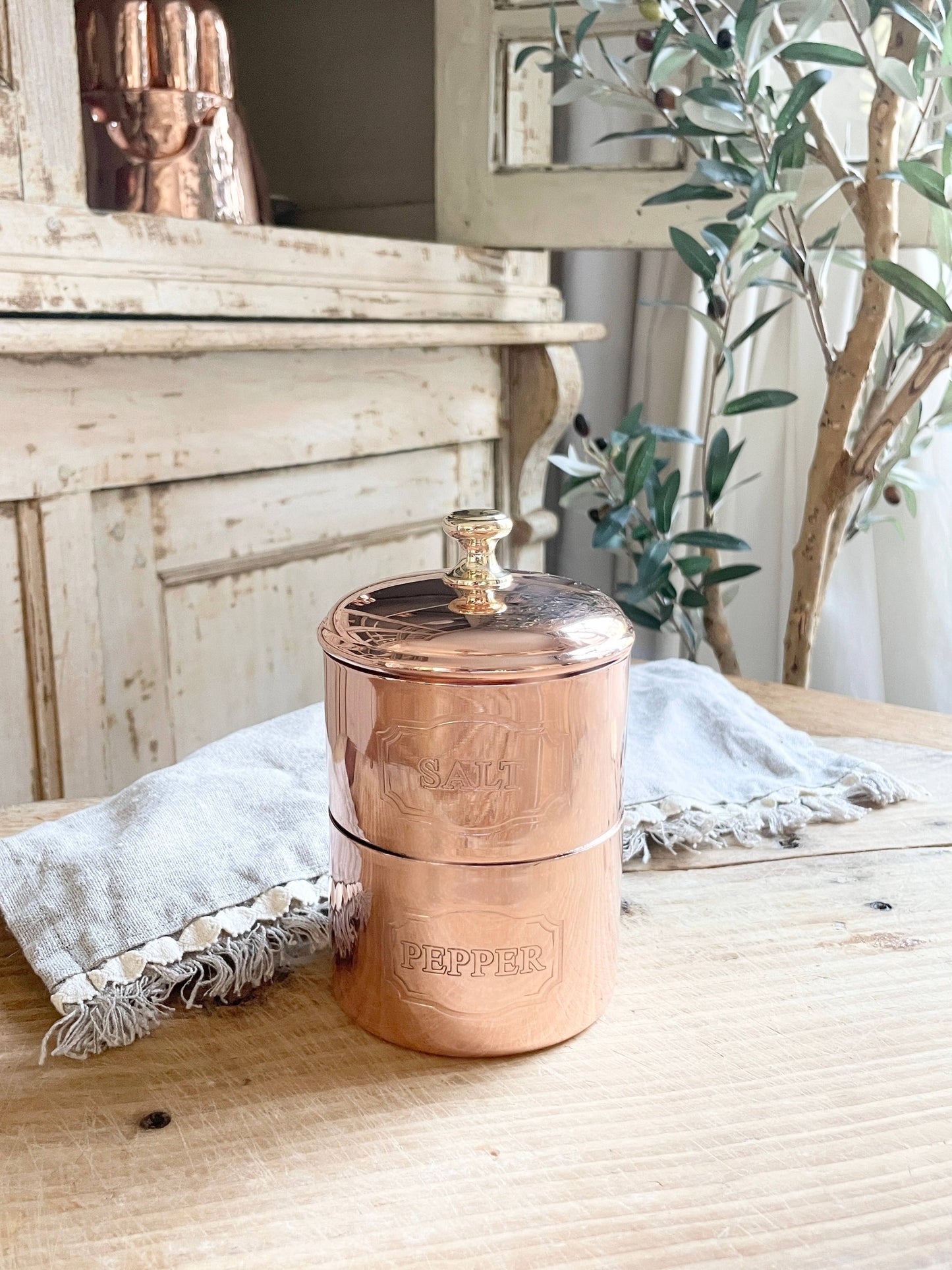 Copper Salt & Pepper Cellar