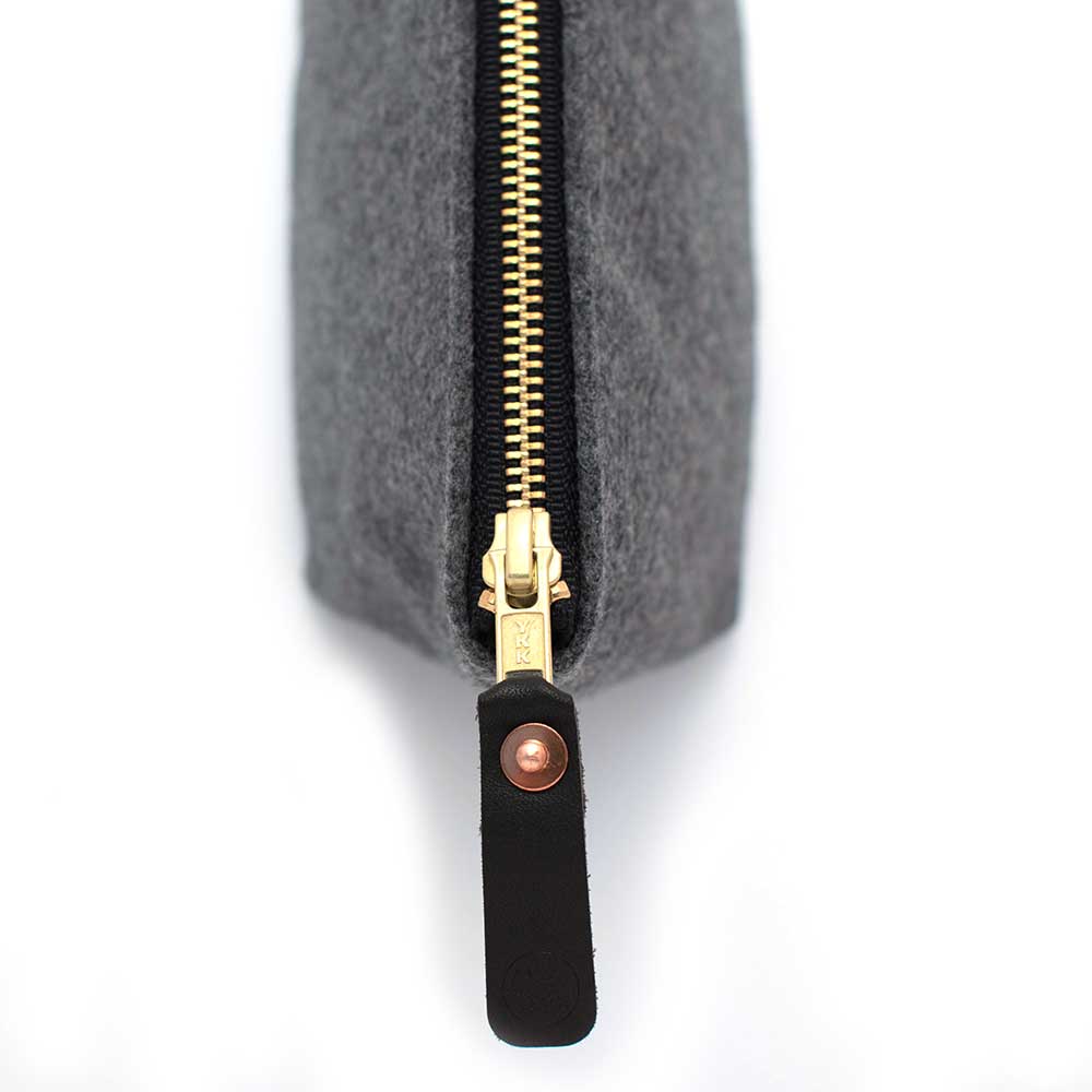 Grey  Cashmere Travel Clutch