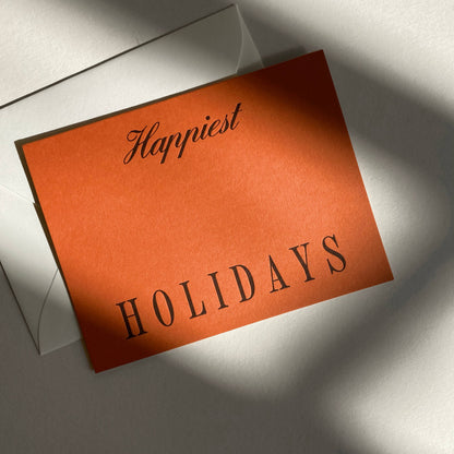 Happiest Holidays Card Rust