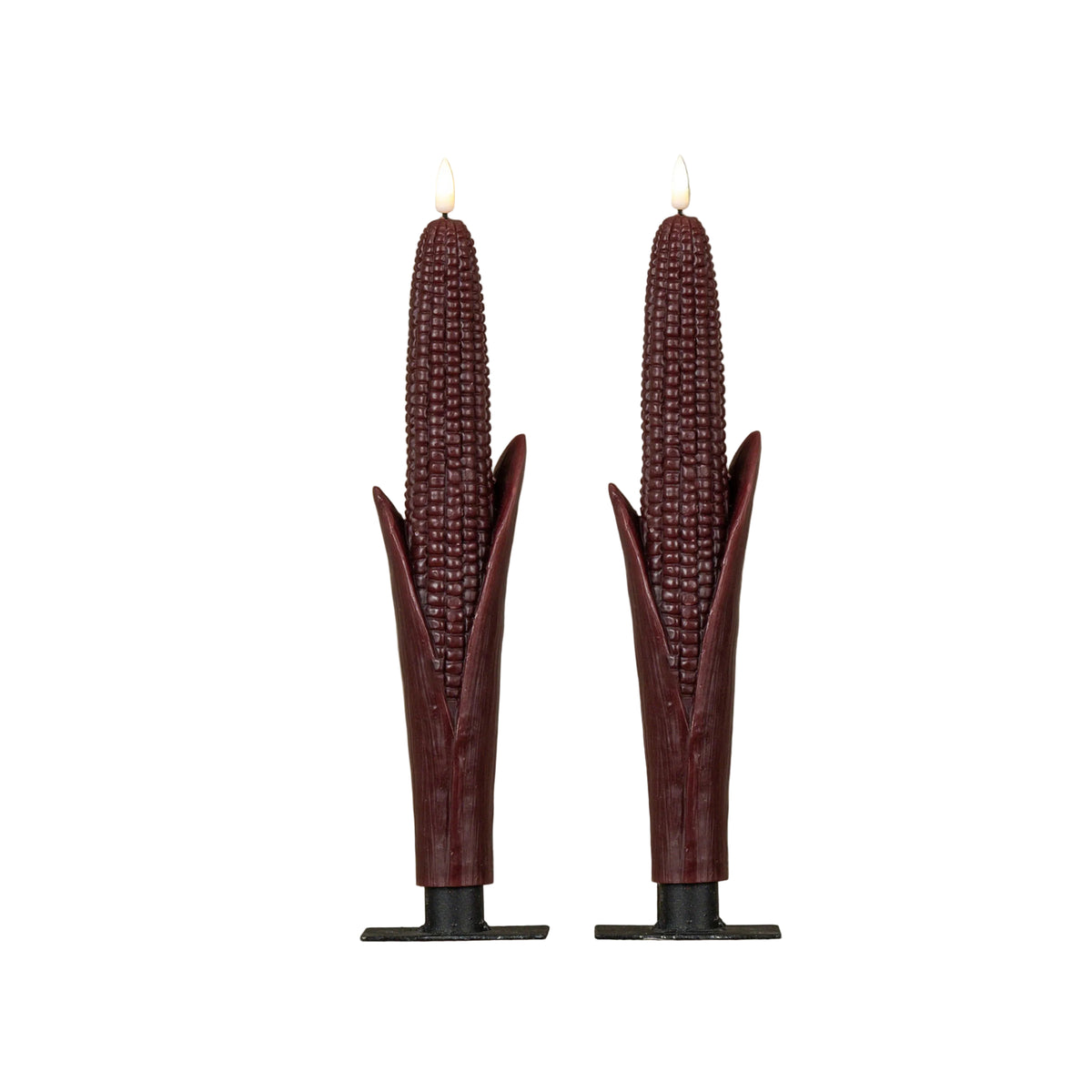 BURGUNDY CORN TAPER CANDLE